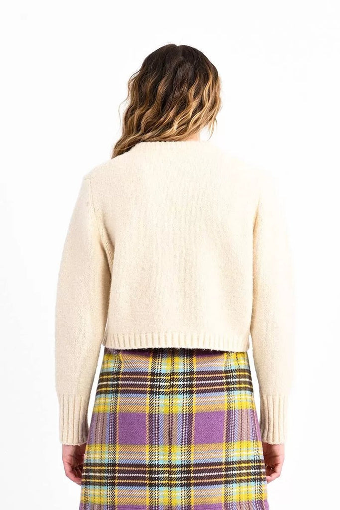 Simple Boxy Cropped Sweater - MISRED