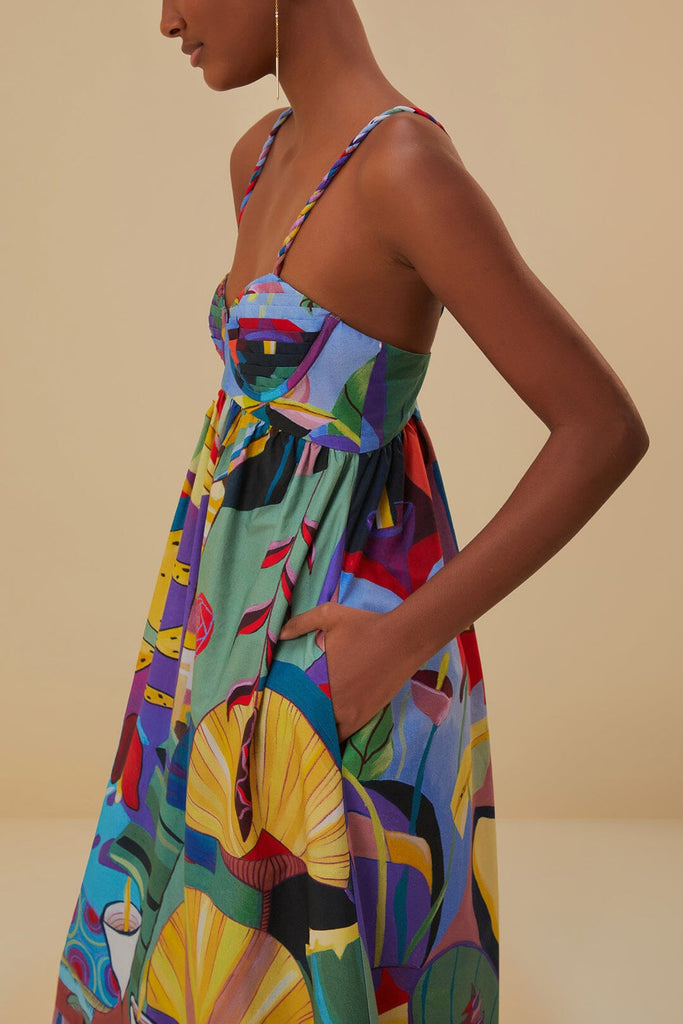Tropical Scenario Sleeveless Maxi Dress {Farm Rio} - MISRED