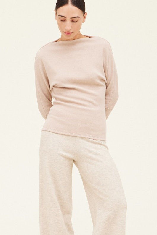 Waffle Knit Long Sleeve Top - MISRED