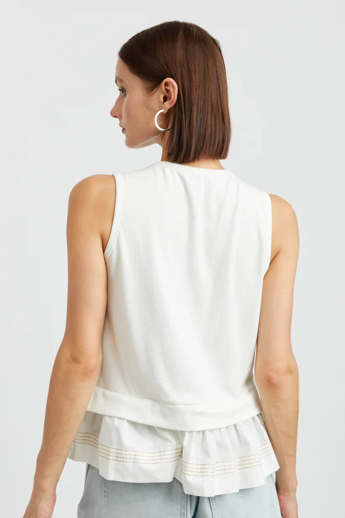 White Ruffle Tank - MISRED